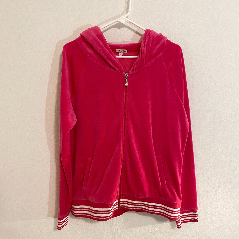 Hot Pink Velour Juicy Couture Track Jacket Size XL